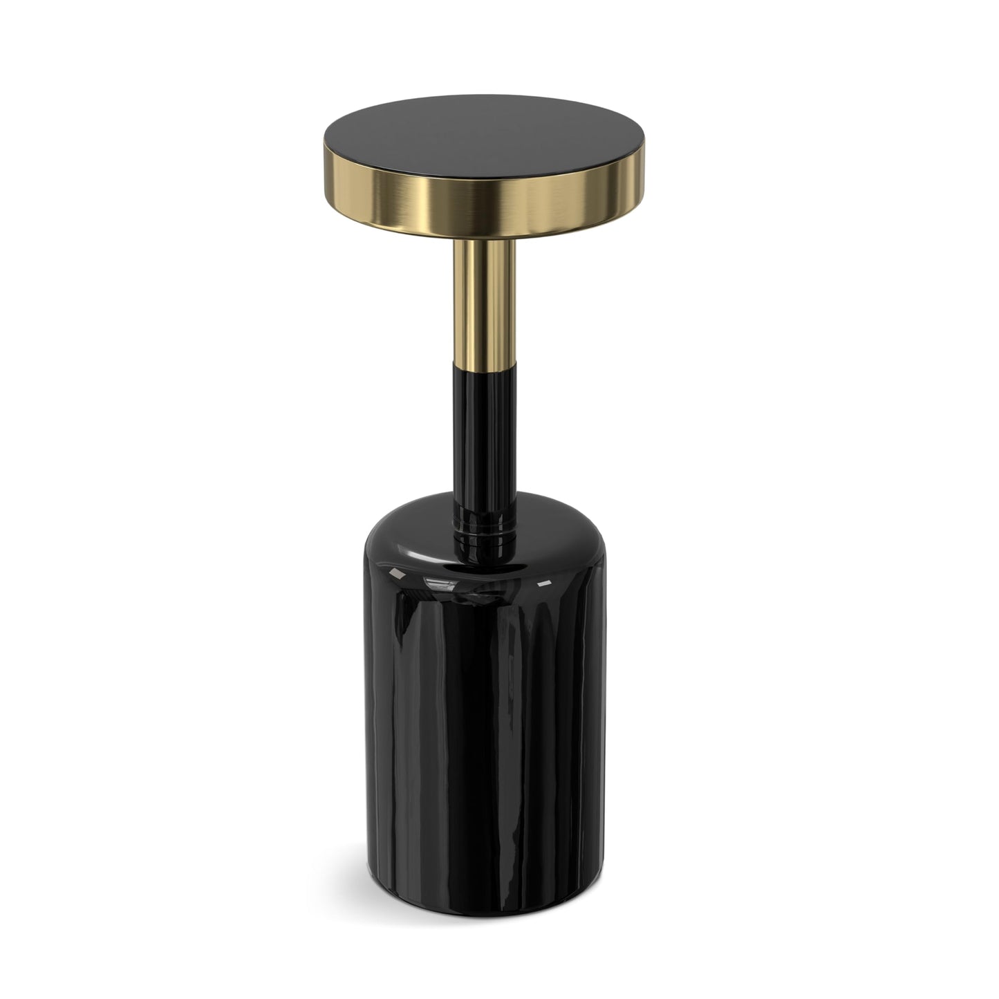 SIMPLIHOME Frannie Metal Side Table - 10 inch Wide Solid Metal Round Accent Table in Gold and Black, Modern Contemporary End Table or Small Drink Table for Living Room or Bedroom with Sturdy Base