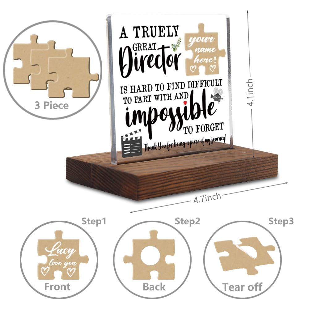 CWGOTC A Truly Great Director Sign Decor, Thank You Appreciation Gifts for Director Week Graduation Christmas Birthday Office Desk Decor Decorative Signs Plaque YPT16