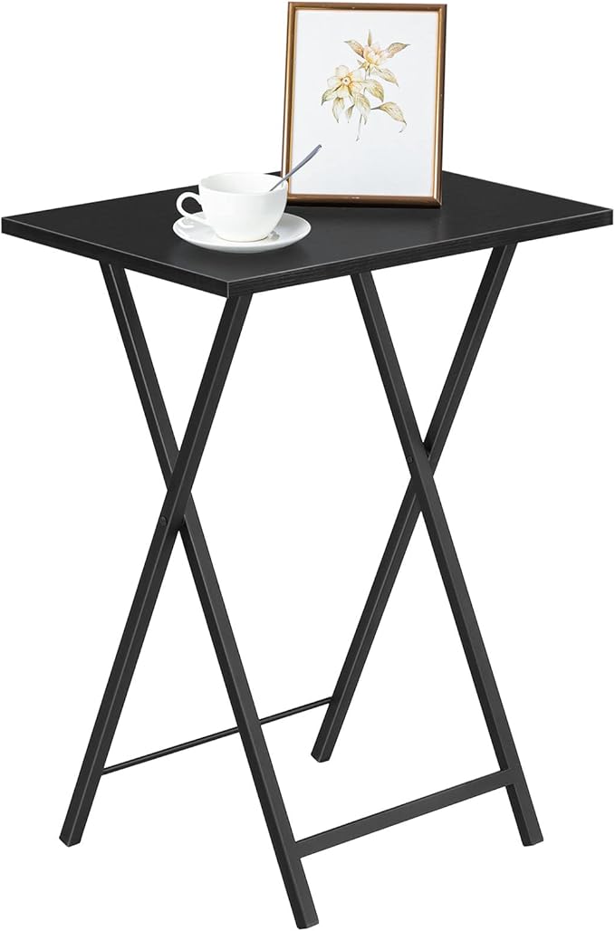 HOOBRO Folding TV Tray Tables, Industrial Snack Desk
