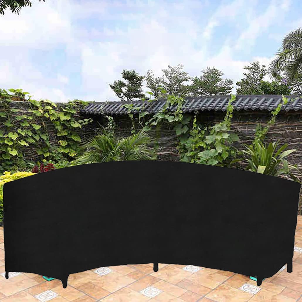 SUNSURE Outdoor Curved Sofa Cover 190x39x36in Patio Sofa Covers Waterproof Furniture Sets Cover Sectional Curved Couch Protector for Indoor Outdoor Sofa Sets
