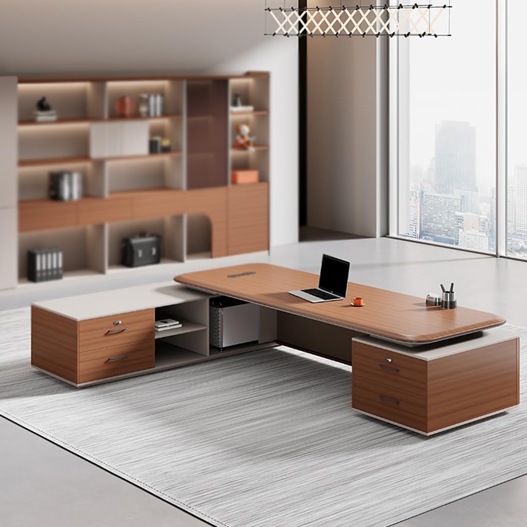 ULTRAWAVE Computer Desk Home Office Desk Executive Desk, Manager's Desk, Minimalist CEO Office Desk Furniture