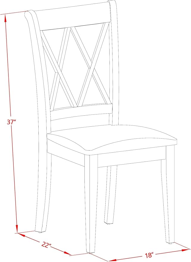 East West Furniture CLC-BLK-C Clarksville Dining Room Chairs