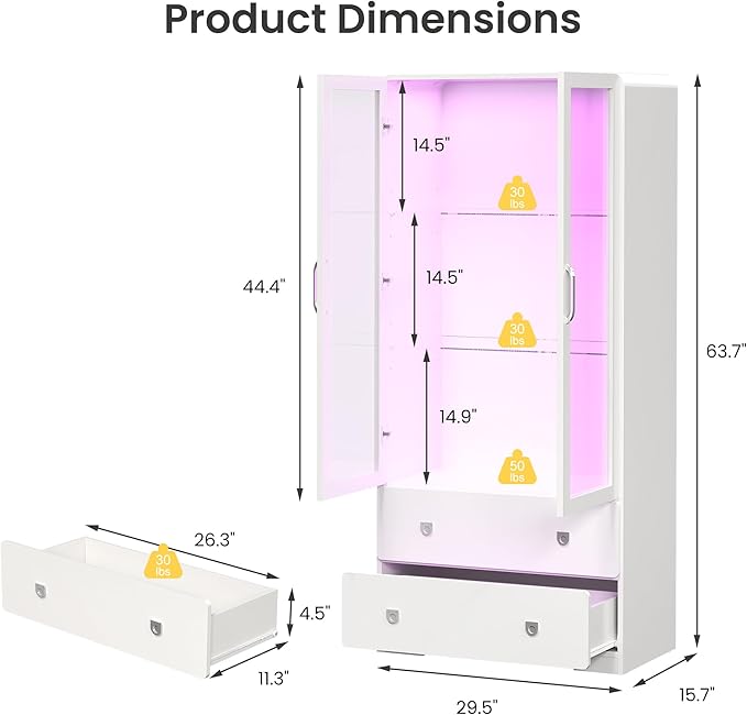 RoyalCraft 64" Tall Display Cabinet