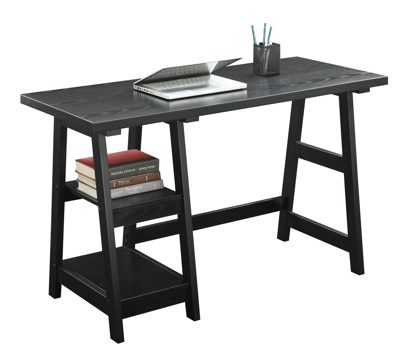 Convenience Concepts Trestle Desk, Black