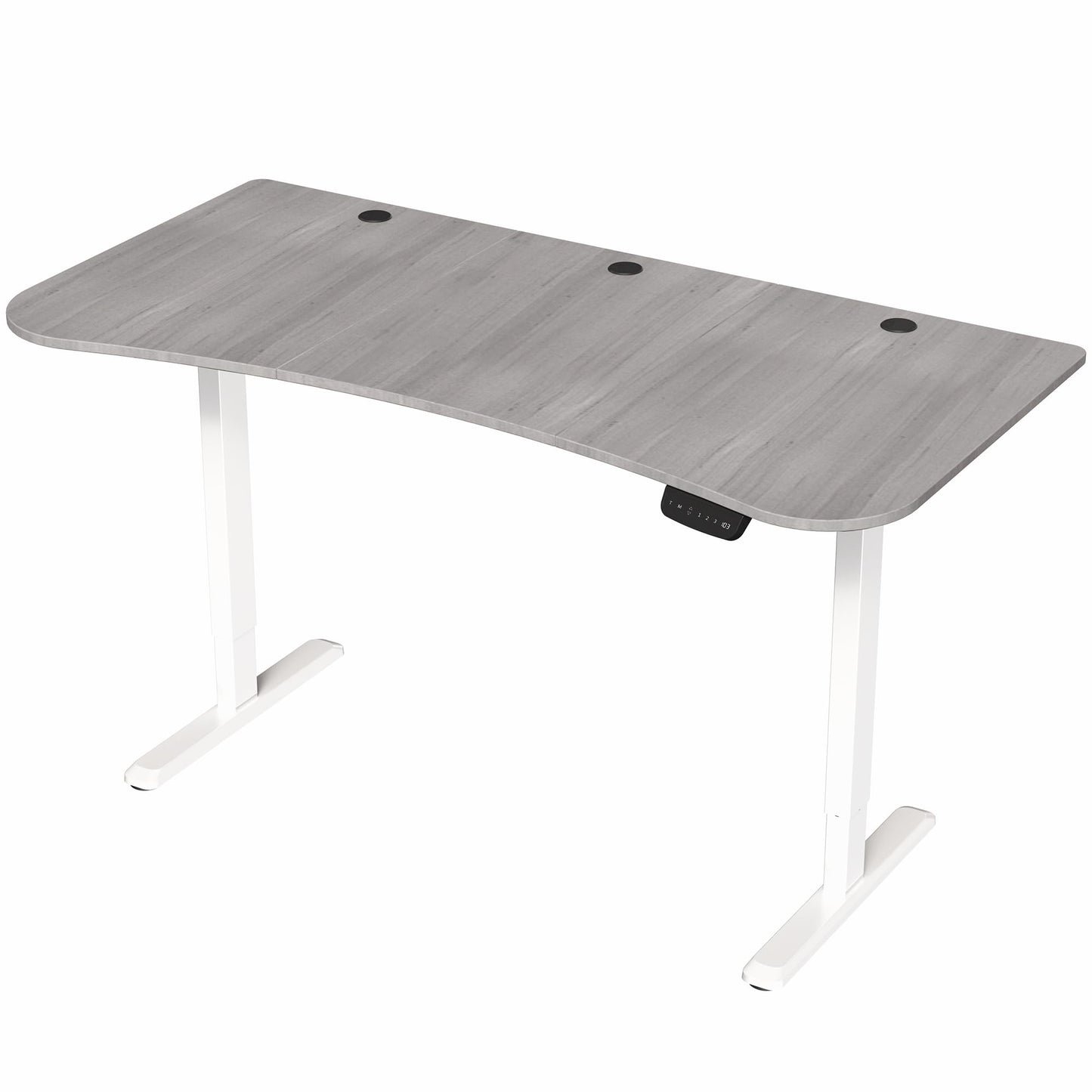 VIVO Electric 63 x 32 in Standing Desk, Memory Height Adjustment, 176 lb Frame Support, 2E Series, Dark Gray Top White Frame, DESK-KIT-2EWG