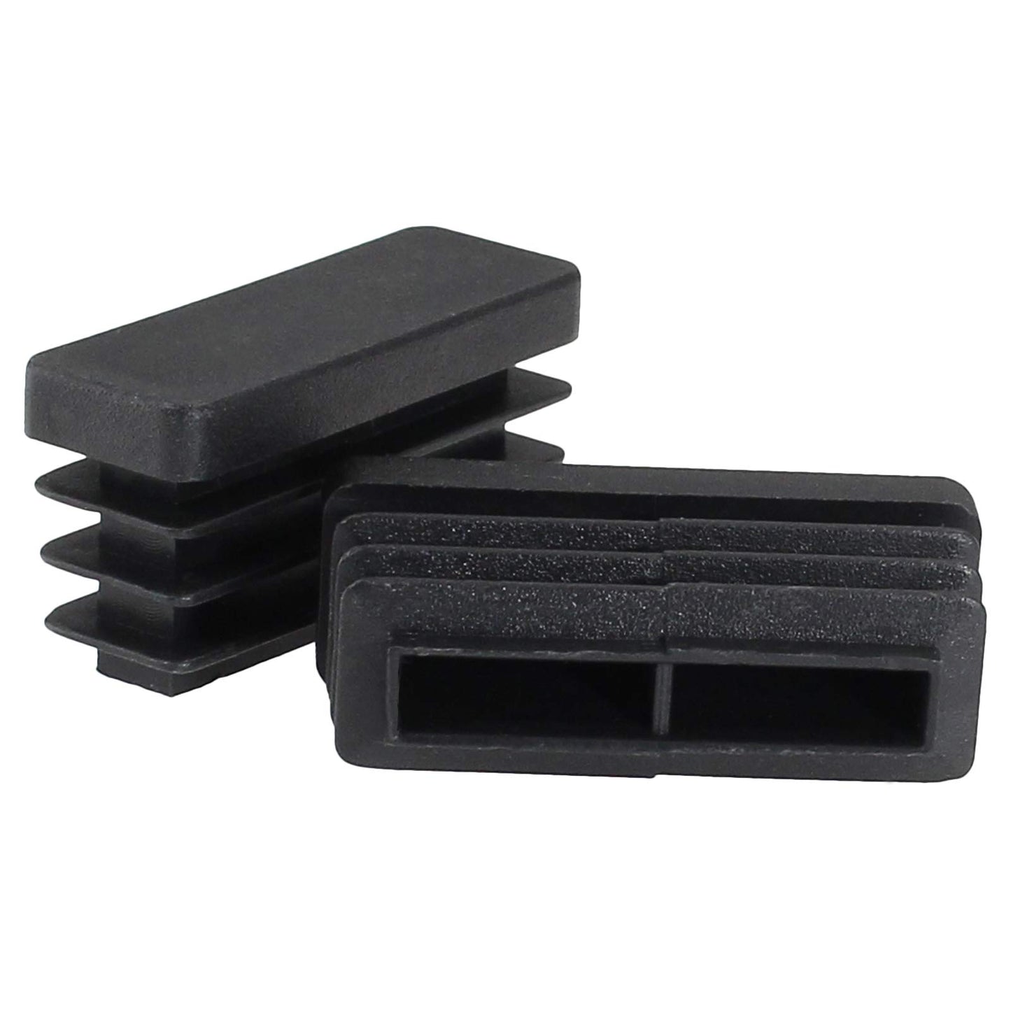 Yoohey 12PCS 1/2 x 1 1/2 Black Rectangle End Caps Plastic Square Rectangle Furniture Foot Table Chair Legs Tube Inserts Threaded End Blanking Caps Protector (13mm x 38mm)