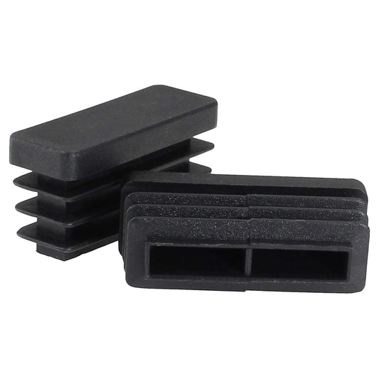 Yoohey 12PCS 1/2 x 1 1/2 Black Rectangle End Caps Plastic Square Rectangle Furniture Foot Table Chair Legs Tube Inserts Threaded End Blanking Caps Protector (13mm x 38mm)