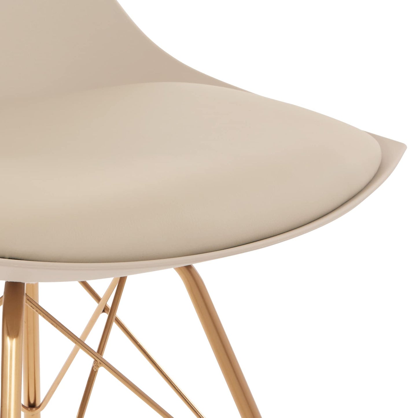 OSP Home Furnishings Oakley Mid-Century Modern Bucket Chair,Faux Leather, Cream