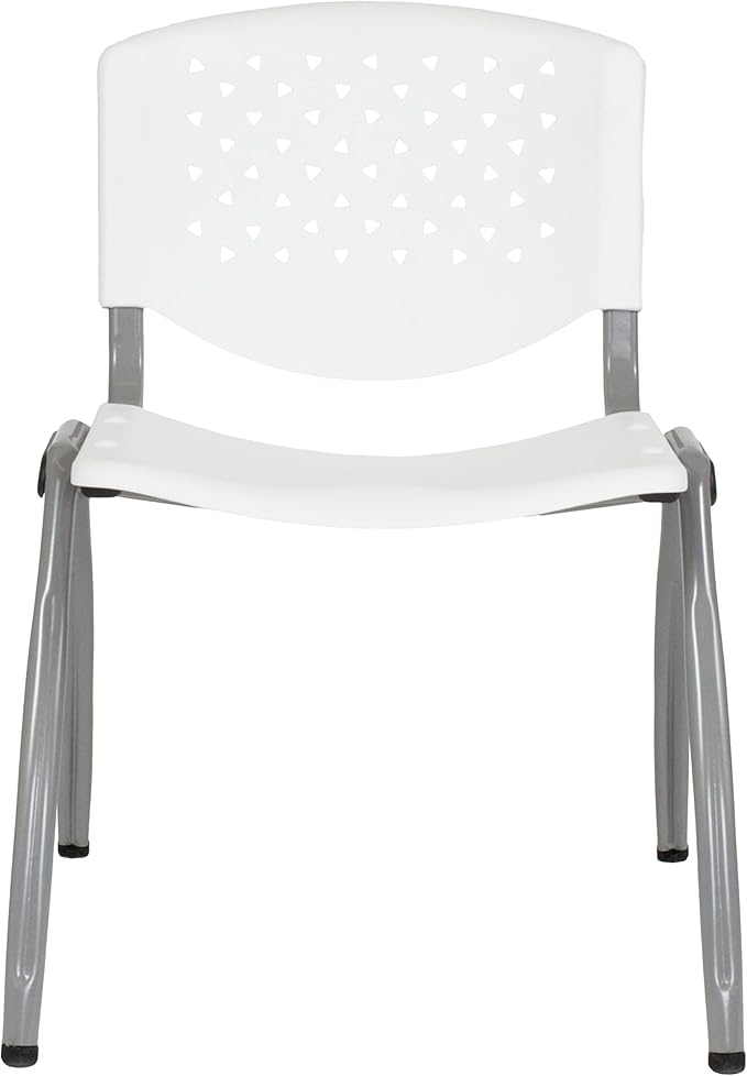 Flash Furniture HERCULES Series 880 lb. Capacity White Plastic Stack Chair