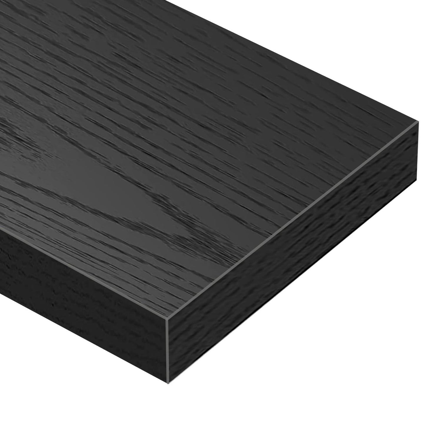 QEEIG Floating Shelf for Wall Bathroom Shelves Bedroom Kitchen Living Room Farmhouse Small Book Shelf 16 inch Set of 1, Black (015-B1)