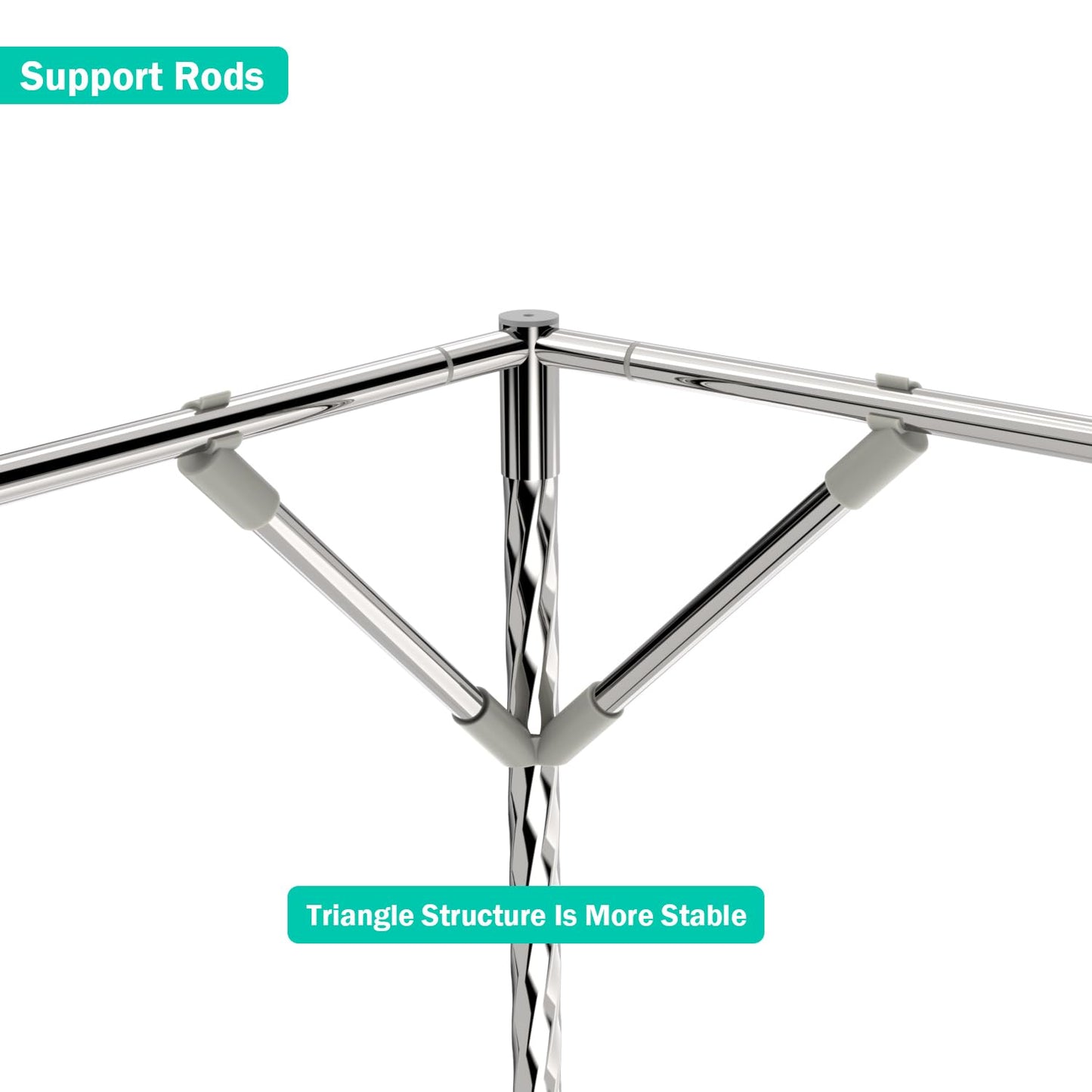 NKM Stainless Steel Adjustable Canopy Bed Frame, Suitable for Twin,Full,Queen and King Size, Thicken Bed Frame Bracket for Metal Bed or Wood Bed Mosquito Curtains Bedroom décor