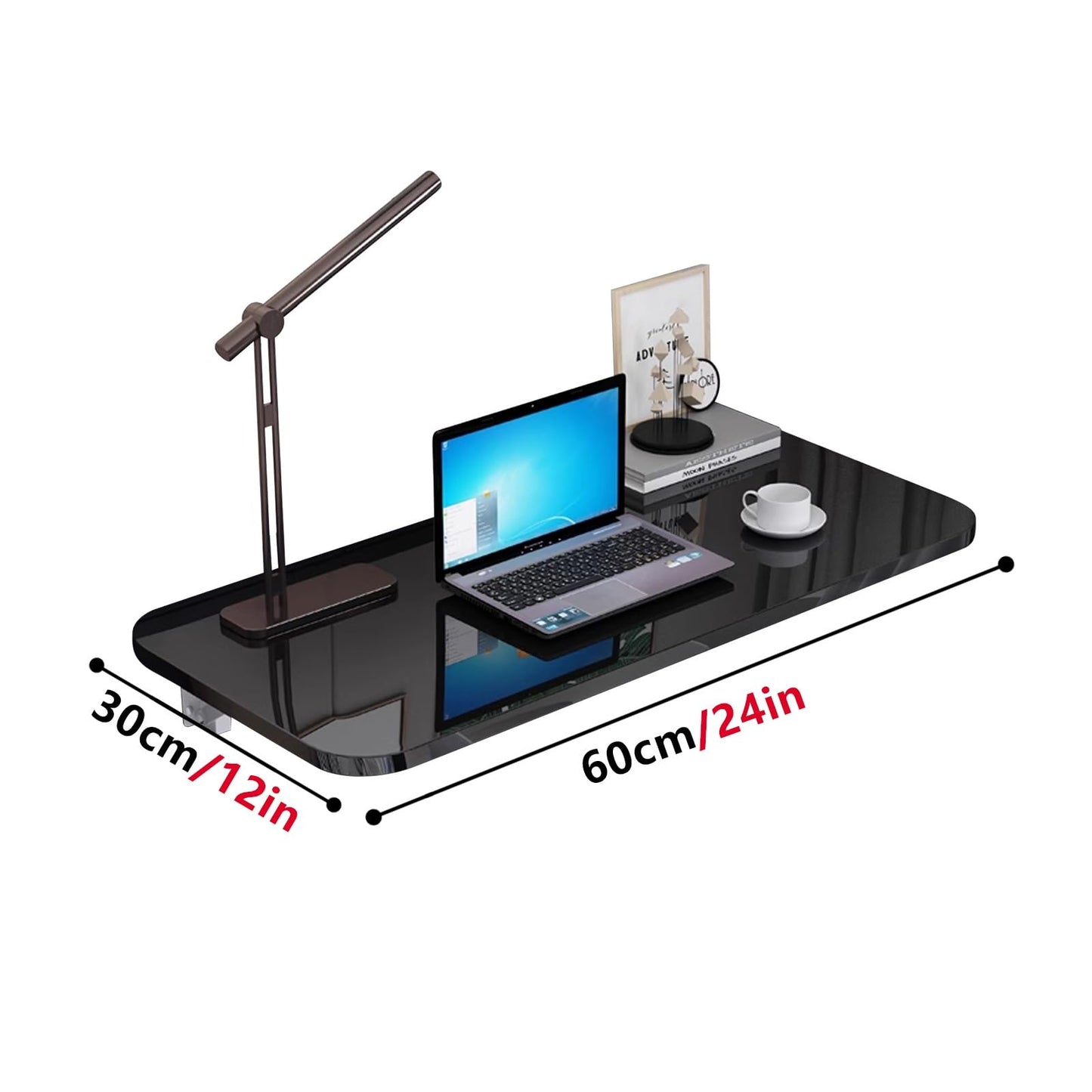 LWJQRSP Foldable Wall Desk, Compact and Space-Saving, Ideal for Small Rooms and Home Offices, Blue, 60x30cm (24x12in) - Perfect for Balconies and Makeup Stations