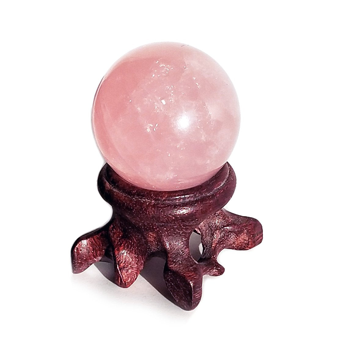 Polar Jade Rose Quartz Crystal Ball – 1.2" Pink Crystal Sphere for Meditation, Feng Shui, Chakra Healing, Divination, and Home Décor