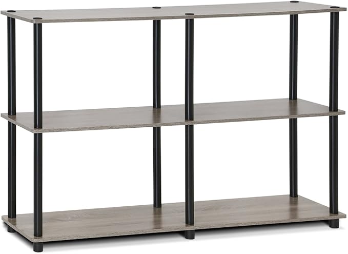 Furinno TURN-N-TUBE Storage Shelves, 3-Tier 47.4 Wide Book Shelf, Corner Shelf