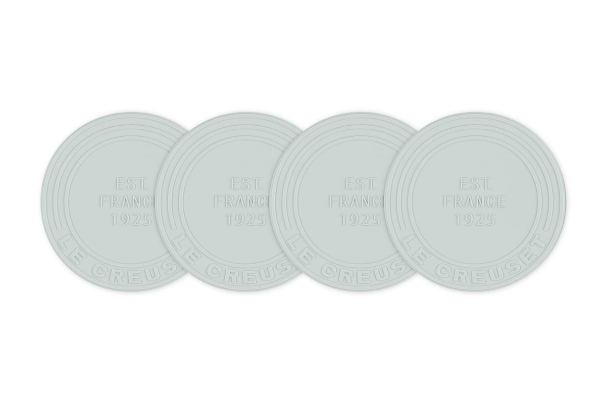 Le Creuset Silicone Coasters (est. 1925), Set of 4, Sea Salt