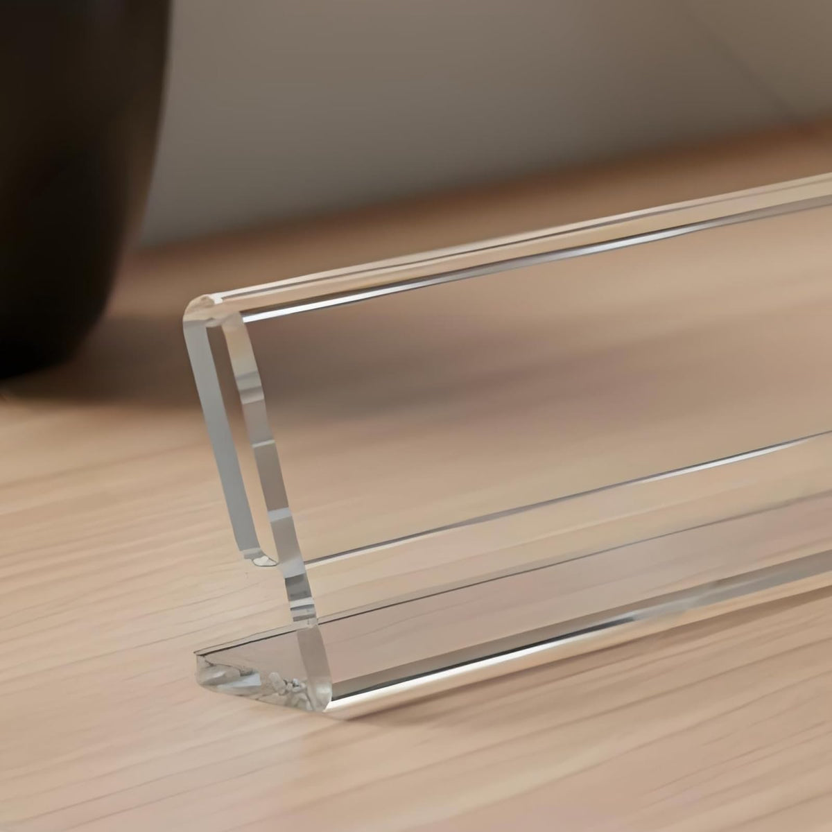 Acrylic Name Plates for Desks 12 Pack, Horizontal Slant Back 2x8 Sign Holder for Table Display, Tent Name Plate Display for Office Conference, Business Event, School Classroom (Clear)