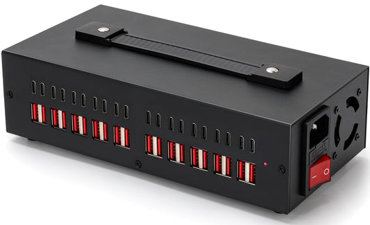300W USB~c Charging Station, 40 Port (20 USB A & 20 USB~C Port) USB Charger Block, Fast Charging Station for Multiple Devices, Desktop Charger Compatible for iPhone, iPad, Tablets