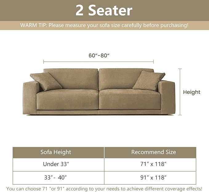 MYSKY HOME Loveseat Cover White Couch Cover Sectional Couch Covers