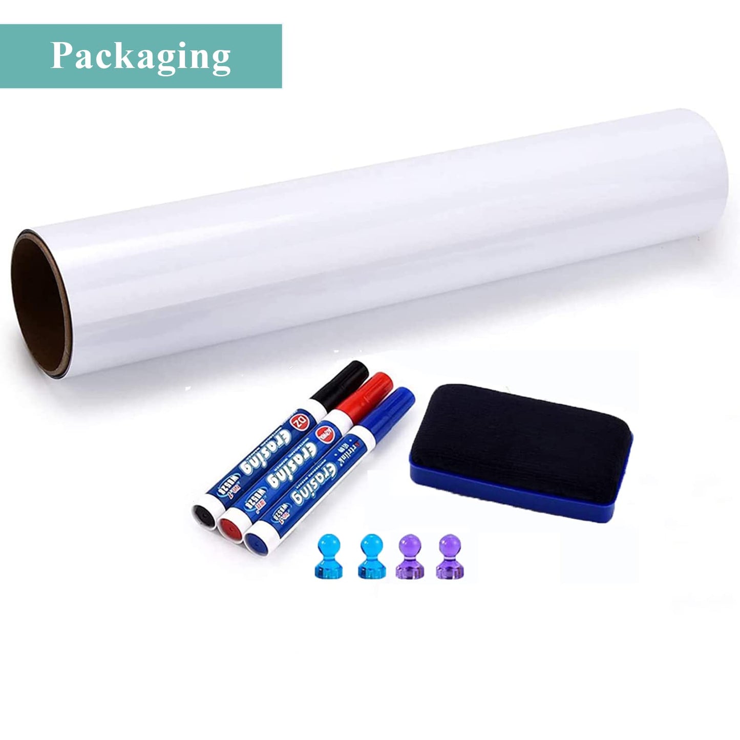 Warasee Self-Adhesive Office Whiteboard Sticker: 16" x 24" Magnetic Receptive Dry Erase Wall Film | No Ghosting Easy Peel & Stick for Professionals | Flat-Lay Ready for Meeting Room