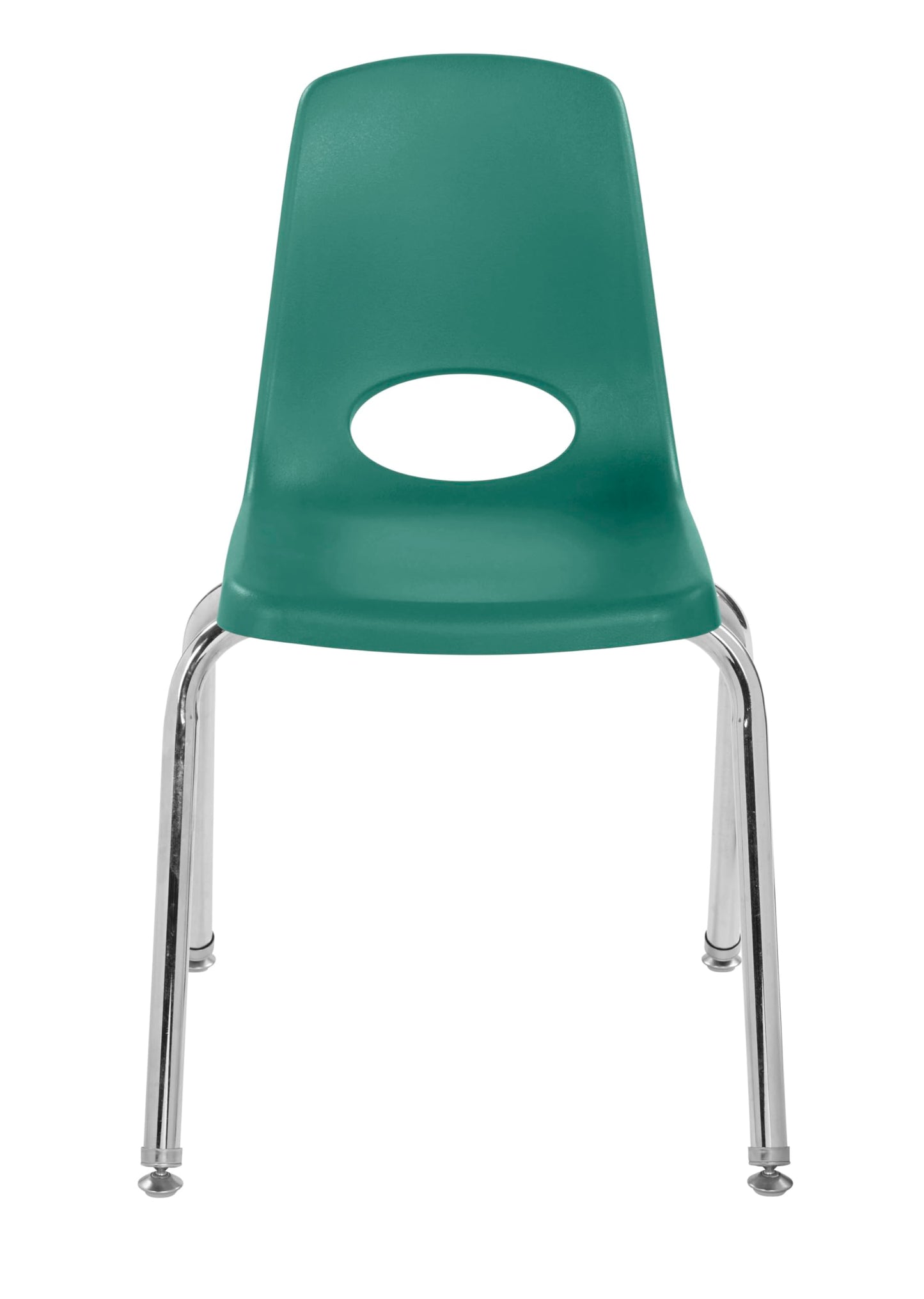 FDP 16" School Stack Chair, Stacking Student Seat with Chromed Steel Legs and Swivel Glides for Classroom, Homeschool or Office - Green, 11560-GN