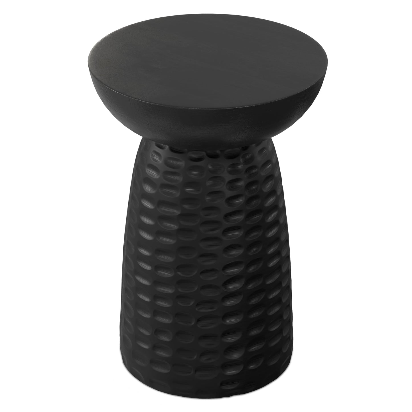 SIMPLIHOME Boyd End Table - 13" Wide x 18" High Solid Mango Wood Round Accent Table in Black, Handcrafted Contemporary Nightstand or Lamp Stand for Living Room, Bedroom, or Office, Assembled