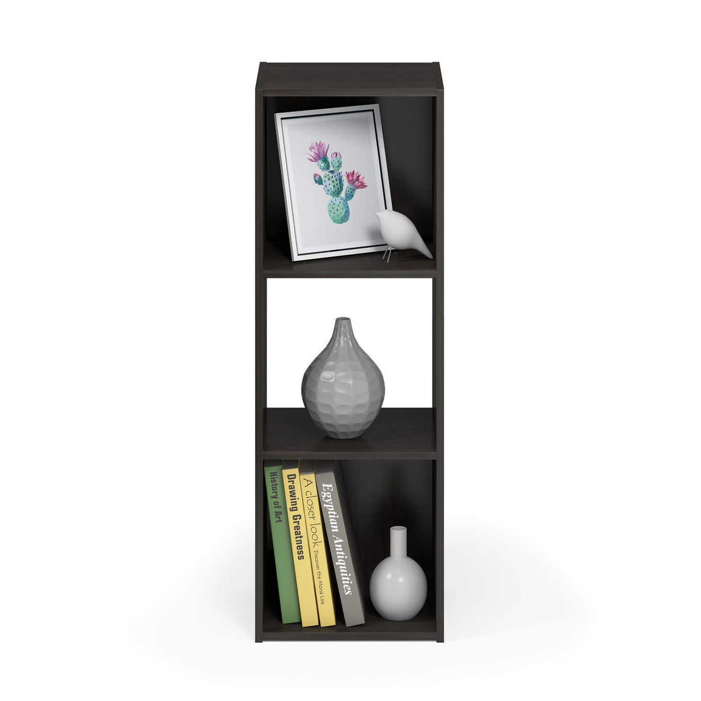 Furinno Pelli Cubic Storage Cabinet, 3x1, Espresso