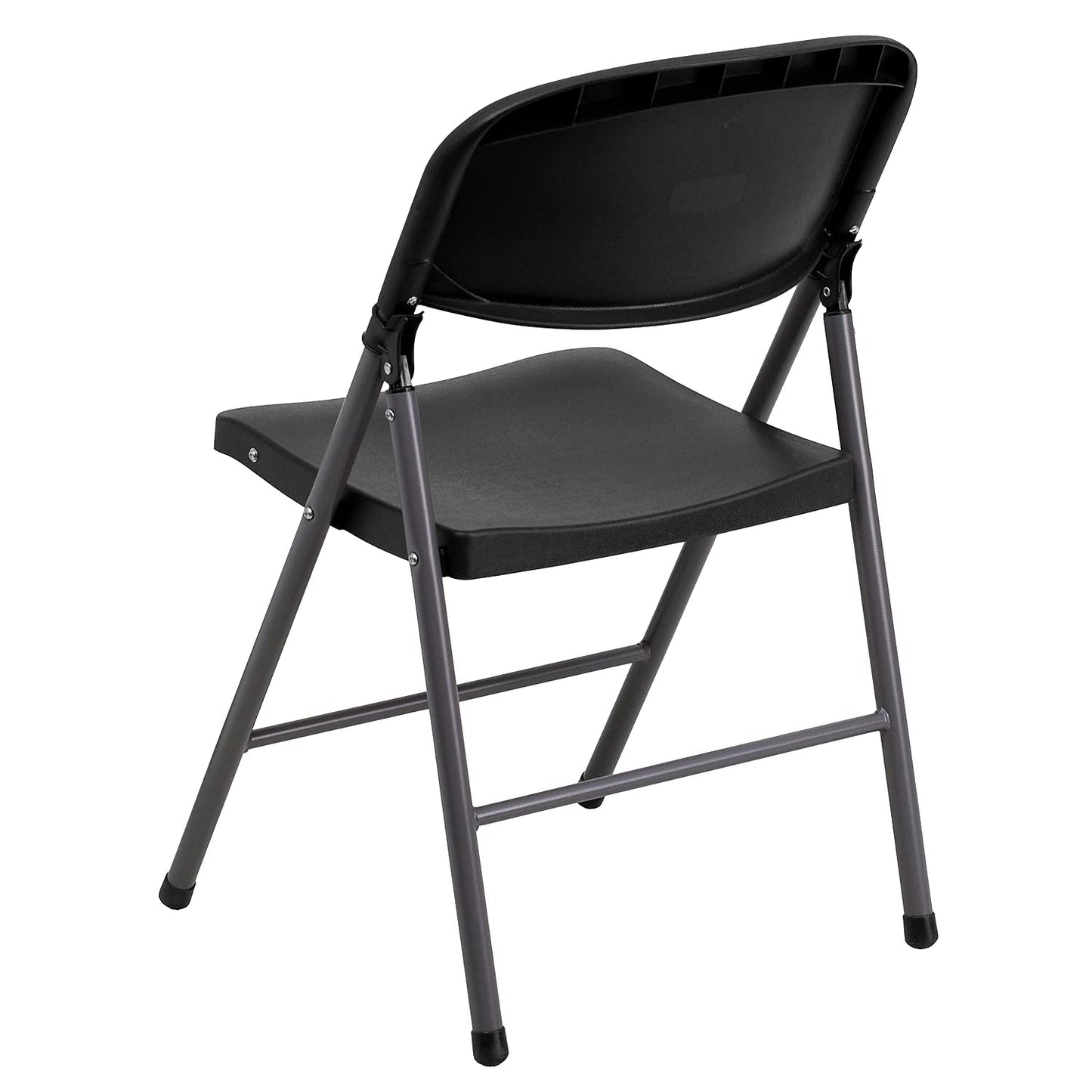 Flash Furniture 6 Pack HERCULES Series 330 lb. Capacity Black Plastic Folding Chair with Charcoal Frame