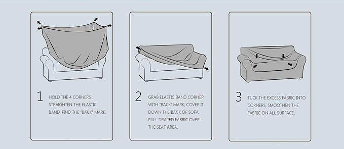 Fancy Collection 3pc Set Slipcover Set Furniture Cover Spandex Set Includes