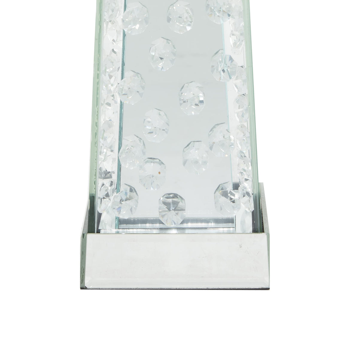 Deco 79 Glass Candle Holder, 4" x 4" x 14", Silver