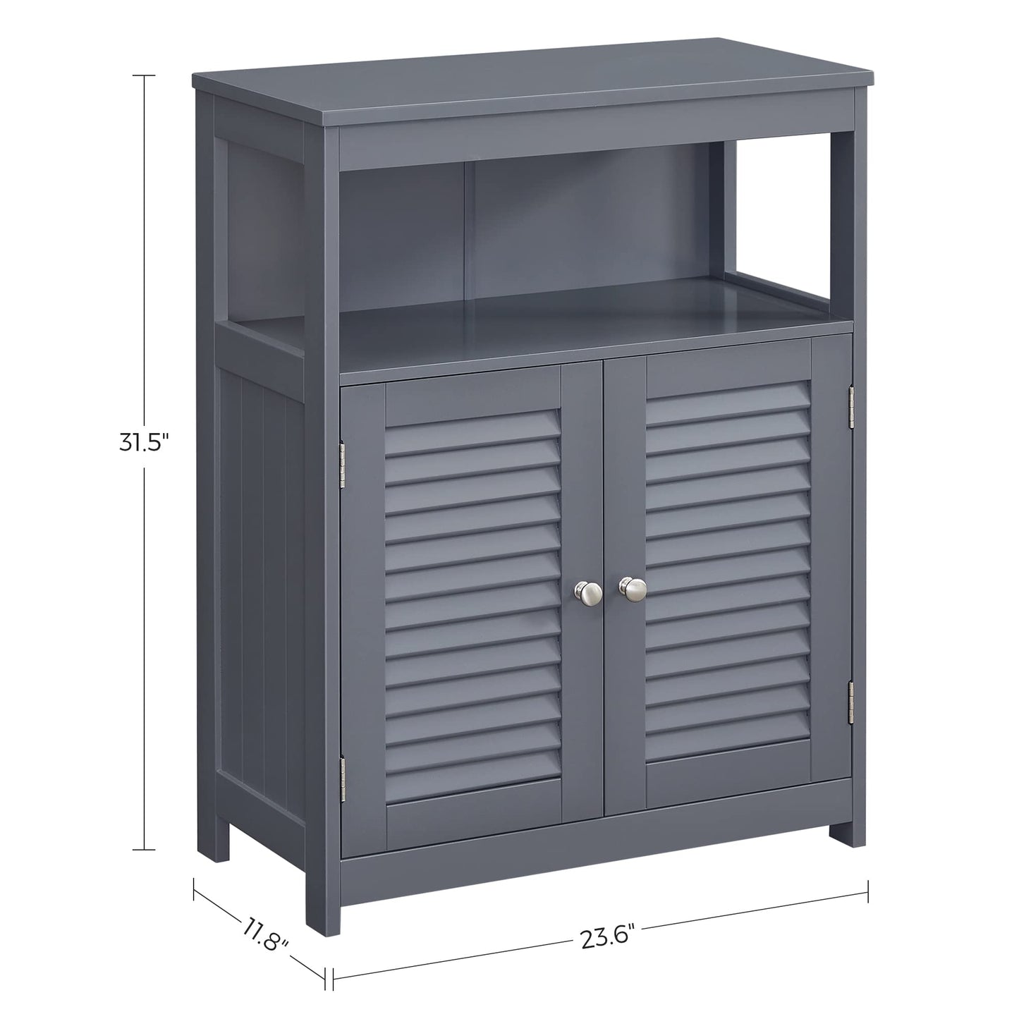VASAGLE Bathroom Floor Cabinet, Bathroom Storage Cabinet, Freestanding, with Double Shutter Doors and Adjustable Shelf, for Bathroom, Living Room, Entryway, Kitchen, Gray UBBC040G01