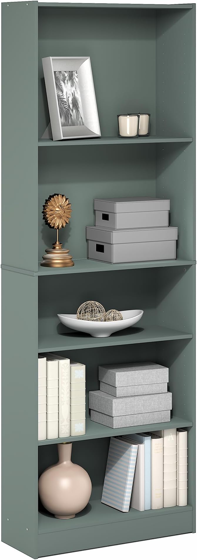 Furinno Jaya Book Shelf, 5-Tier Bookshelf, Bookcase
