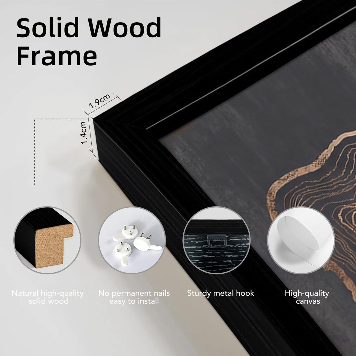 HCJWCXD 3 Piece Framed Abstract Tree Ring Canvas Wall Art Modern Boho Wood Grain Canvas Prints Minimalist Tree Growth Poster Neutral Minimalist Wall Decor 16x24 Inches for Living Room Bedroom Office
