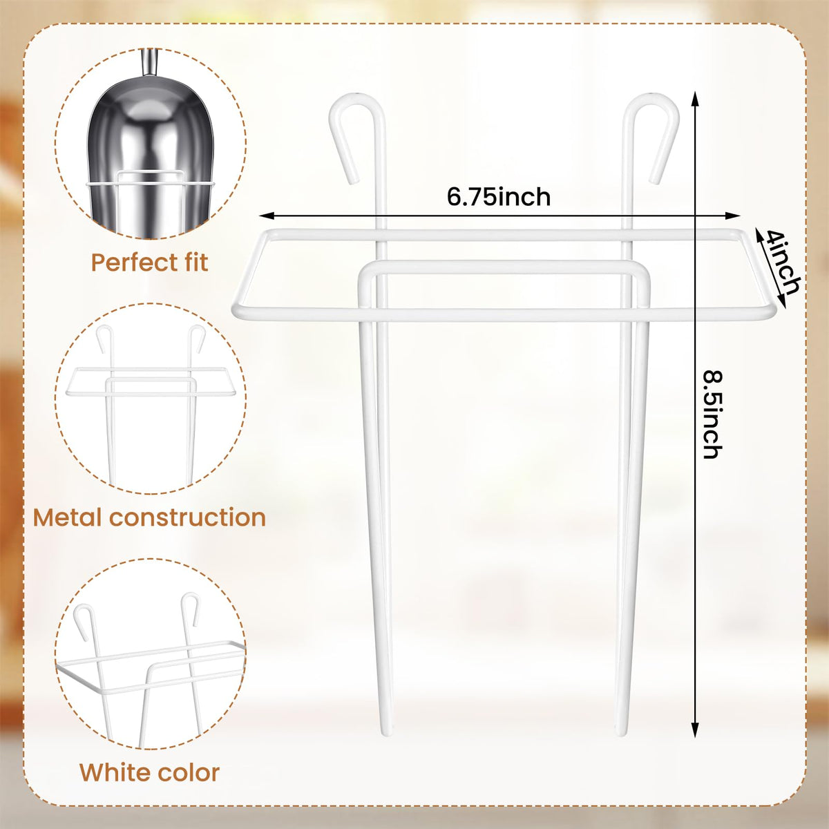 Teecyhooo 2 Set 85 oz Aluminum Ice Scoop with Holder Large Metal Utility Scoop Professional Grade Scooper for Ice, Flour, Candy, Sugar, Rice, Popcorn, Coffee, and Beans for Home or Commercial Kitchens