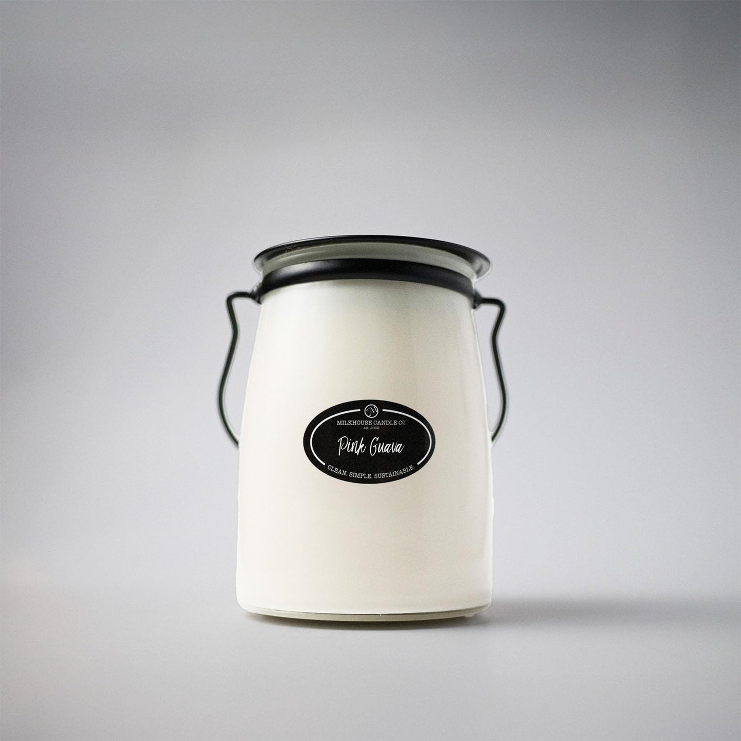 Milkhouse Candle Company Pink Guava Soy Candle - Summer Fruits | Citrus Sparkle | Freesia Scented - 22 oz Butter Jar with Lid, 120+ Hour Burn Time, Made in the USA