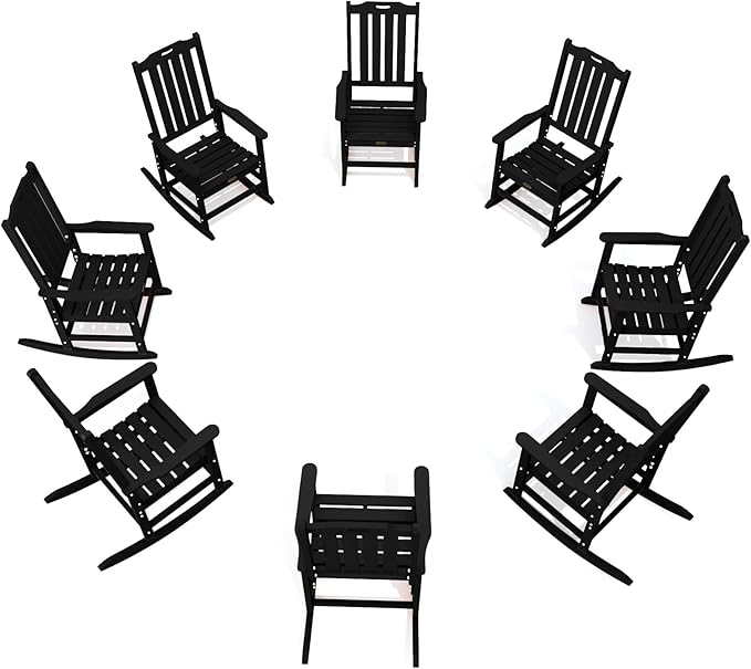 THOEOE Oversized Rocking Chair Set of 8, Outdoor Rocking Chair