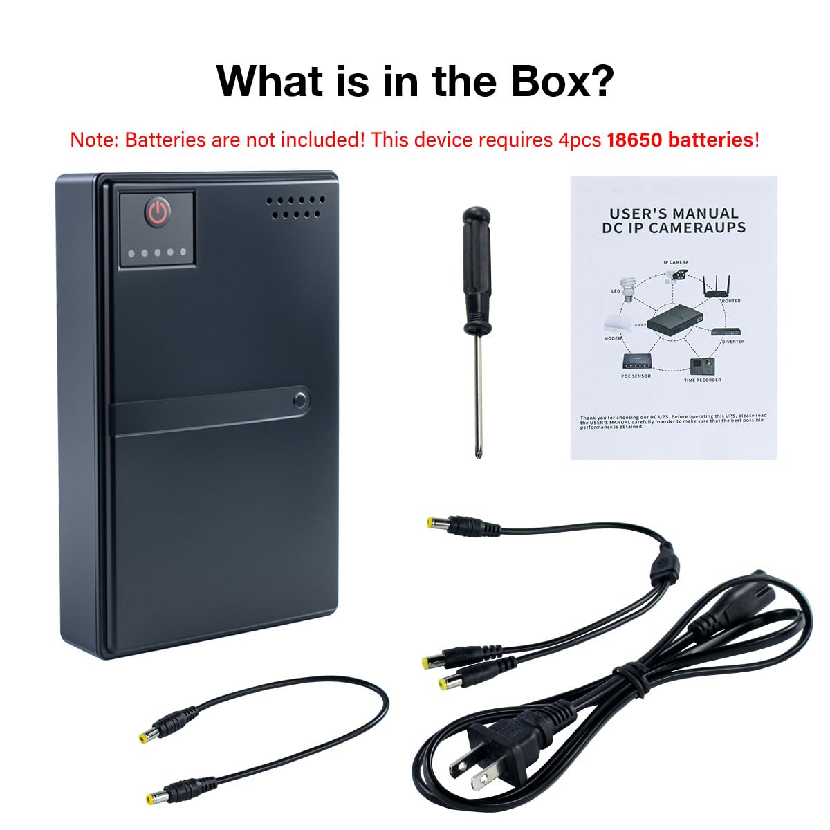Mini DC UPS Uninterruptible Power Supply, UPS Battery Backup Power Supply for Router/Modem/Security IP Camera/POE Devices, 5V/9V/12V24V Multi-Voltage Output, Without Battery
