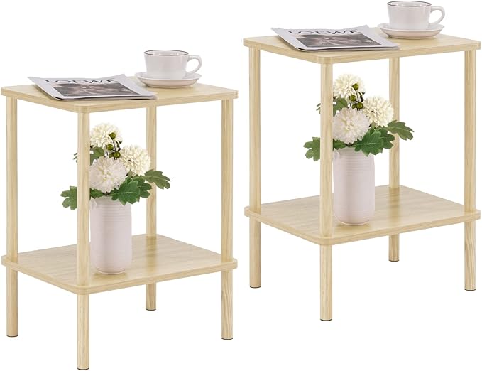 Apicizon 2 Tier End Table Set of 2, Small Side Table