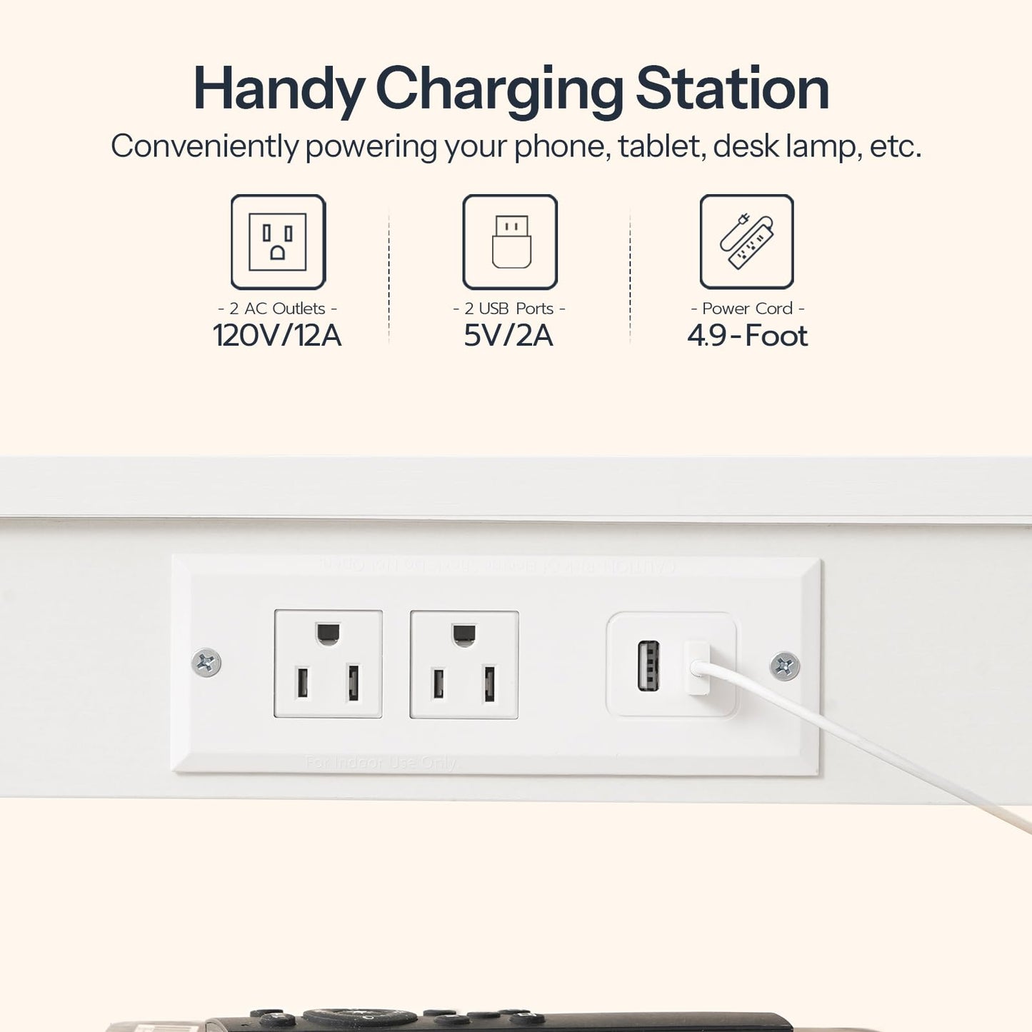 HOOBRO Side Table with Charging Station and USB Port, Small End Table for Small Space, 3-Tier Nightstand with Adjustable Shelf, for Living Room, Bedroom, White WW112BZ01