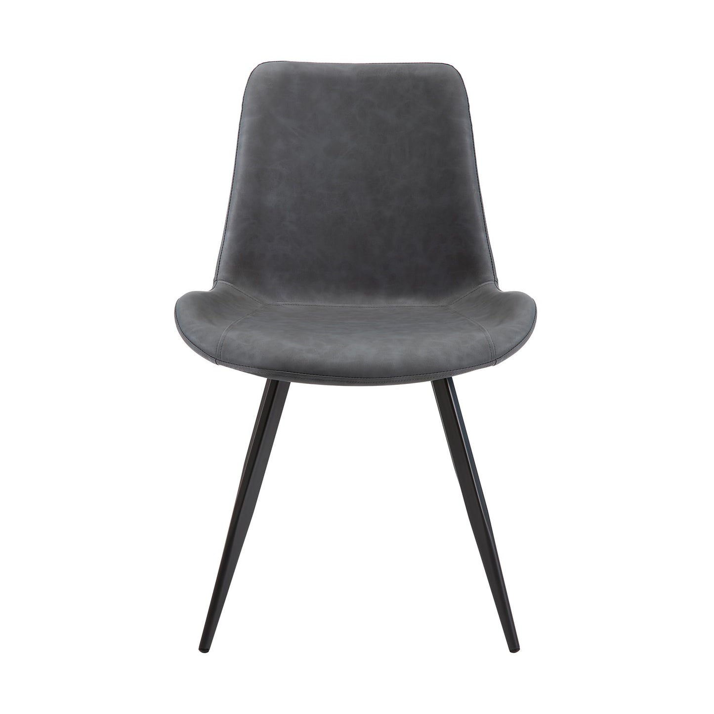 Lexicon Kitchen & Dining Room Chairs, Dining Chairs Set of 2, Faux Leather Upholstered Dining Chairs, Black Metal Frame Armless Dining Chairs, Modern Dining Chair, Easy Assembly, Grey