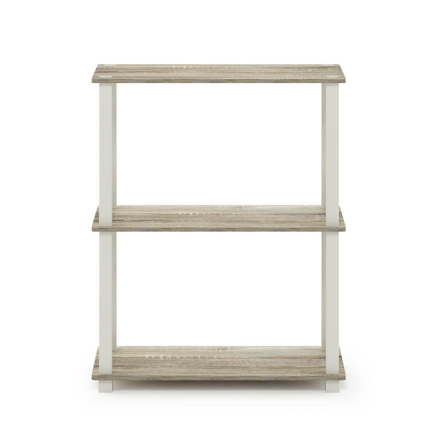 Furinno TURN-S-TUBE Storage Shelves, 3-Tier Book Shelf, Corner Shelf, Toolless Open Shelves, for Organization and Storage, Living Room, Garage, Home Office, Sonoma Oak