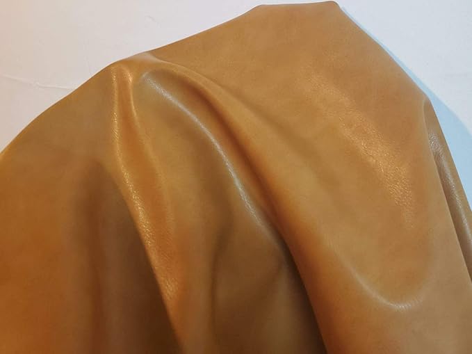 Caramel Light Tan Soft Faux Vegan PU Leather by The Yard Synthetic Pleather 0.9