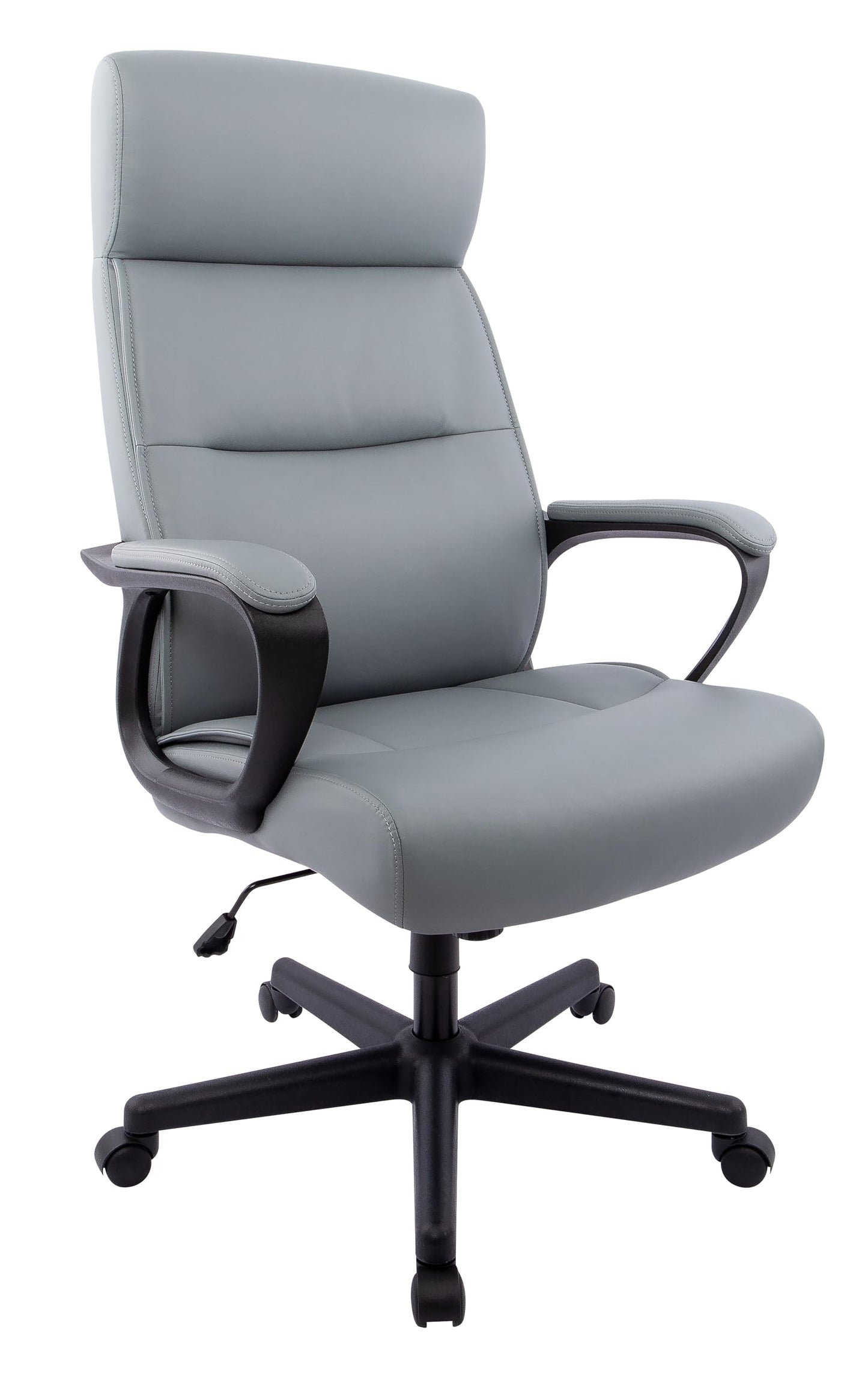 STAPLES Rutherford Ergonomic Manager & Executive Office Chair, High Back Swivel, Adjustable Height, Luxura Faux Leather, Gray