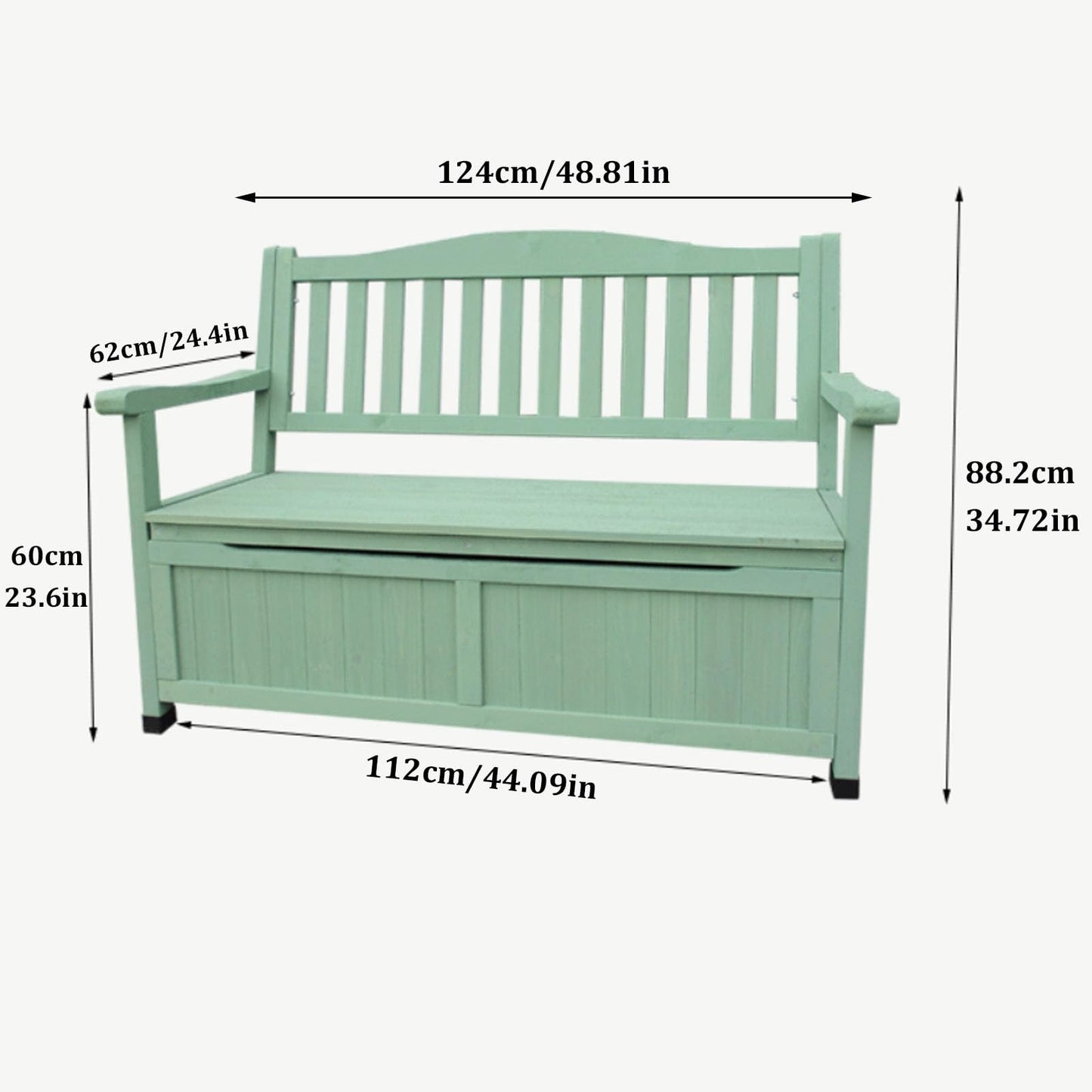 48.8" Solid Wood Outdoor Garden Bench, Durable Patio Park Seat with Backrest, Stylish Arch Legs for Porch, Lawn & Yard – Perfect for Relaxation and Entertaining
