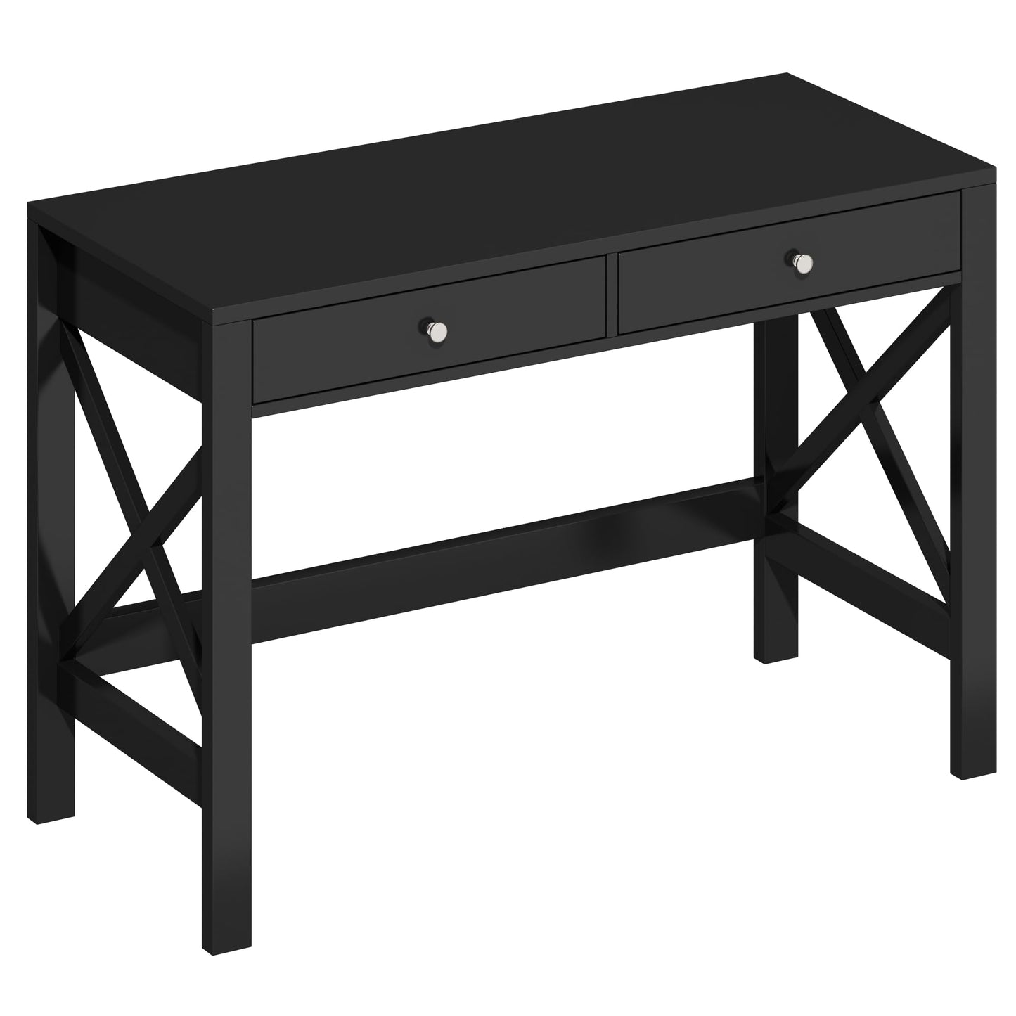 ChooChoo Computer Desk Study for Home Office, Modern Simple 40 Inches Desk with Drawers, Makeup Vanity Console Table, Black