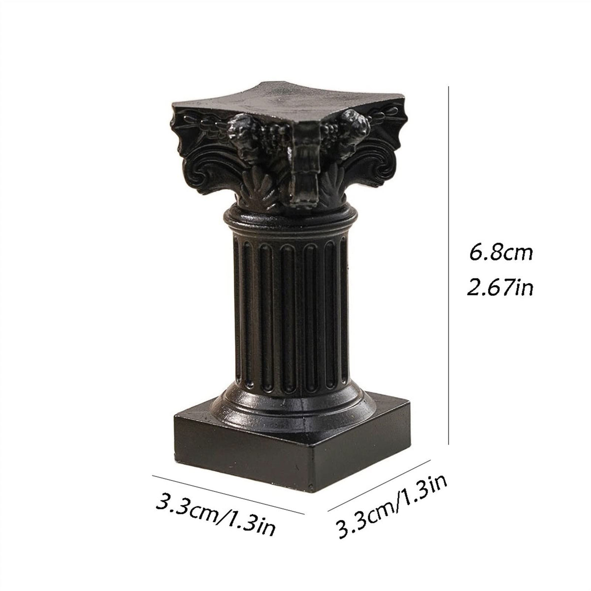 cfycfy987 Candelabra Embossed Pattern Candlestick European Style Column Candle Holder Plastic Table Decoration Candle Sticks Holder(White)