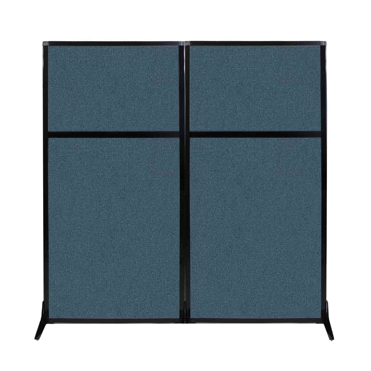 Versare Workstation Partition | Portable Wall Divider | Modern Office Cubicle | Free Standing Privacy Screen | Flexible Work Space | 66" x 70" Caribbean Fabric Panels