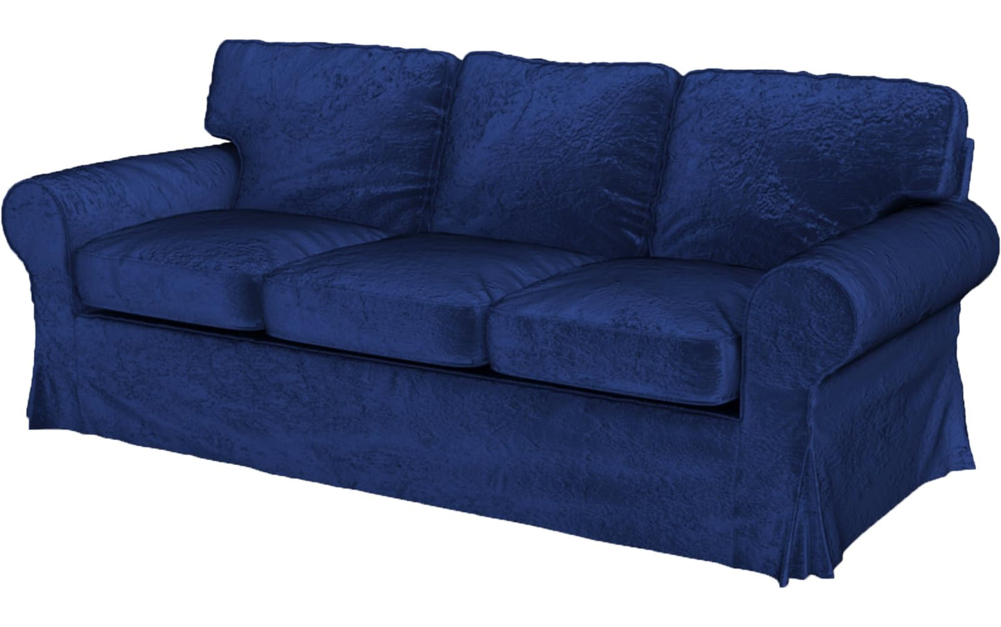 Velvet Pets Friendly Sofa Covers Custom Made Compatible for IKEA Ektorp Three Seat Sofa Slipcovers (Velvet Blue Ektorp 3)