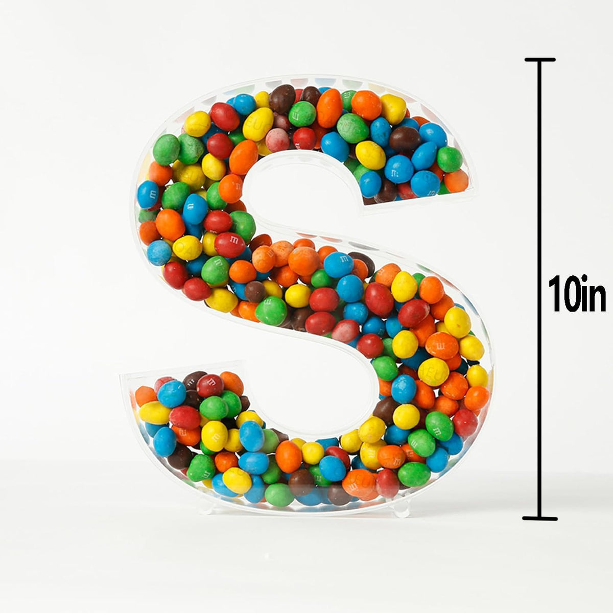 OAEUQ 10-Inch Magnetic Alphabet Candy Jar Refillable Fillable Letters For Candy Tray Reusable Lidded Candy Jar Candy Buffet Container Set (H, 1)