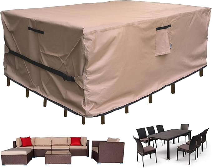 Patio Furniture Set Cover Waterproof Rectangular Heavy Duty 600D Outdoor