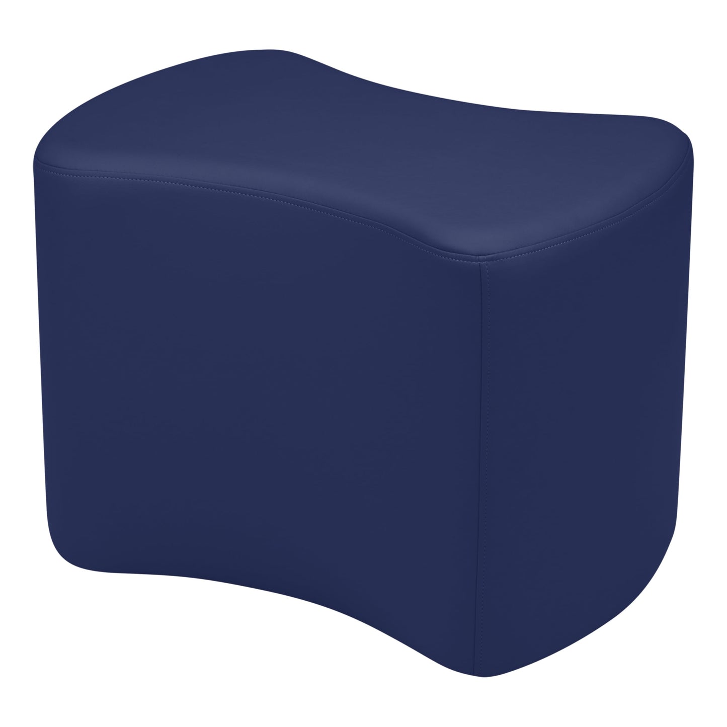 FDP Pro Series Bowtie Accent Ottoman (18" Height) Hand Upholstered Commercial Furniture for Hotel Lobby, Office, Restaurant, Home and More Collaborative and Configurable Seating - Navy